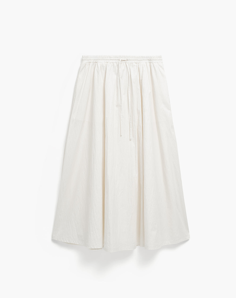 Falda midi amplia tiro alto vainilla mujer
