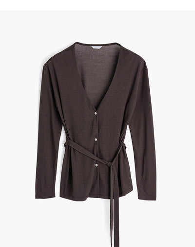 Buzo tipo kimono tejido de punto café mujer