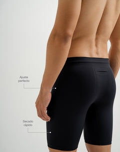 Pantaloneta tipo ciclista negra hombre