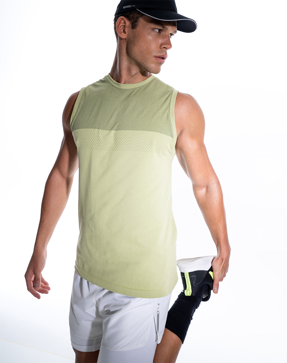 Camiseta esqueleto deportiva  hombre antibacterial verde