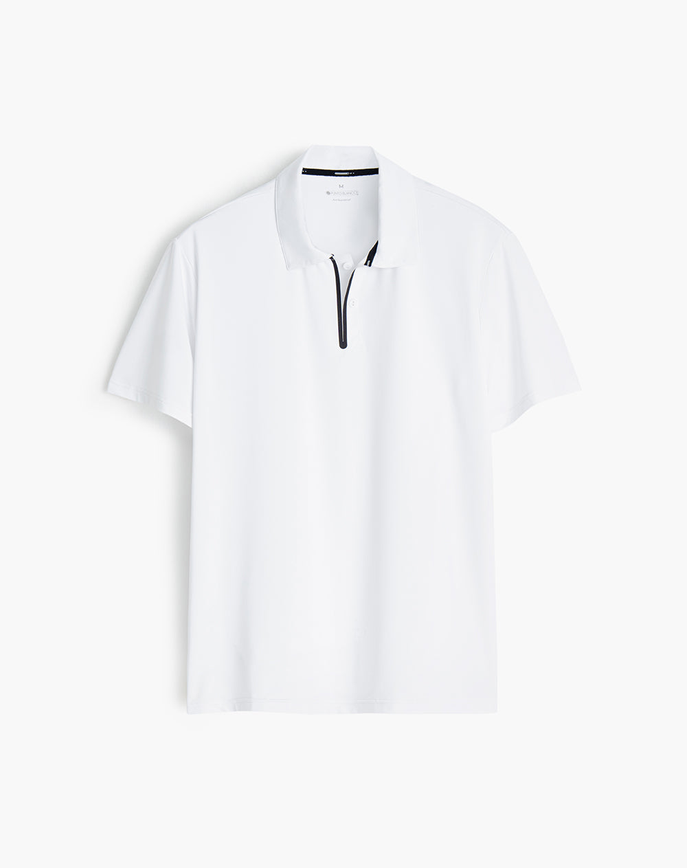 Polo deportiva hombre control humedad blanca