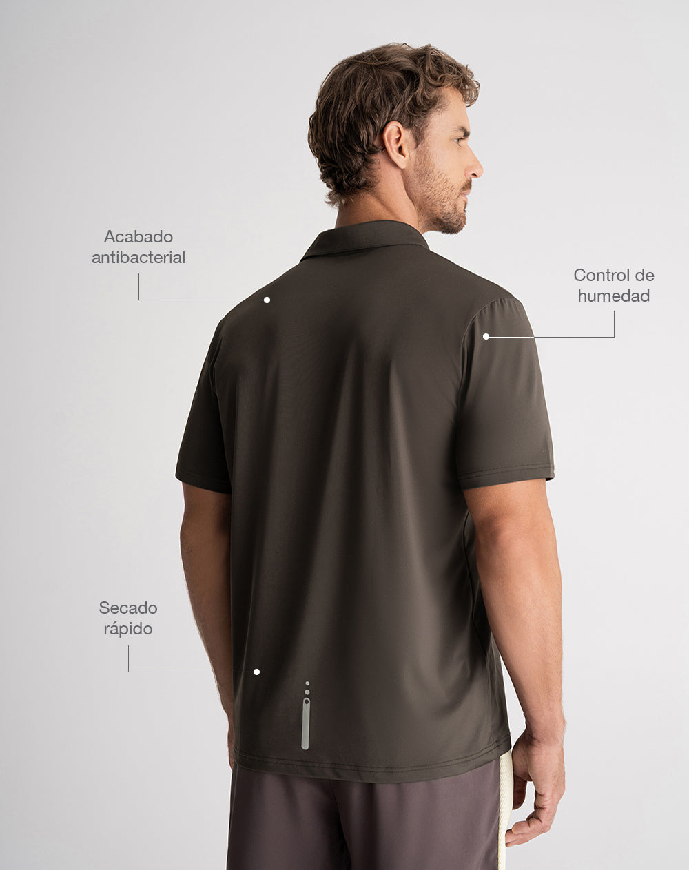 Polo deportiva control humedad verde hombre