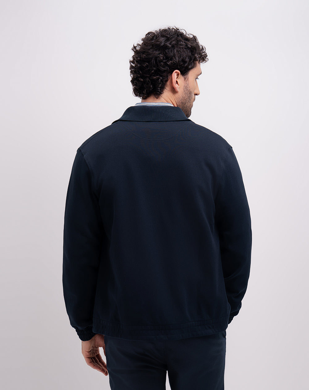 Chaqueta regular fit sin capucha en drill azul
