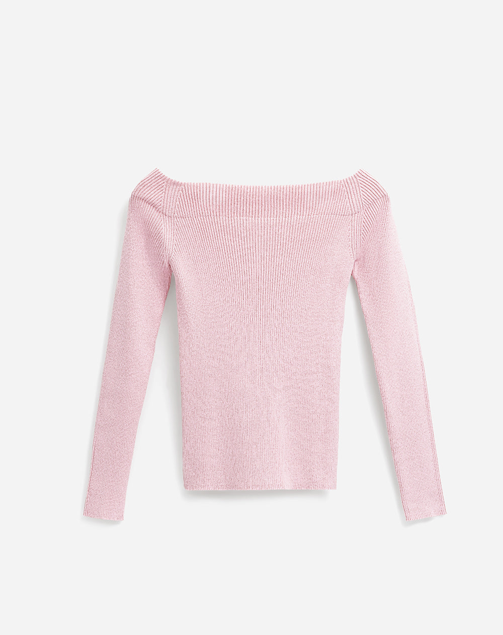 Camibuso slim tejido de punto rosado mujer