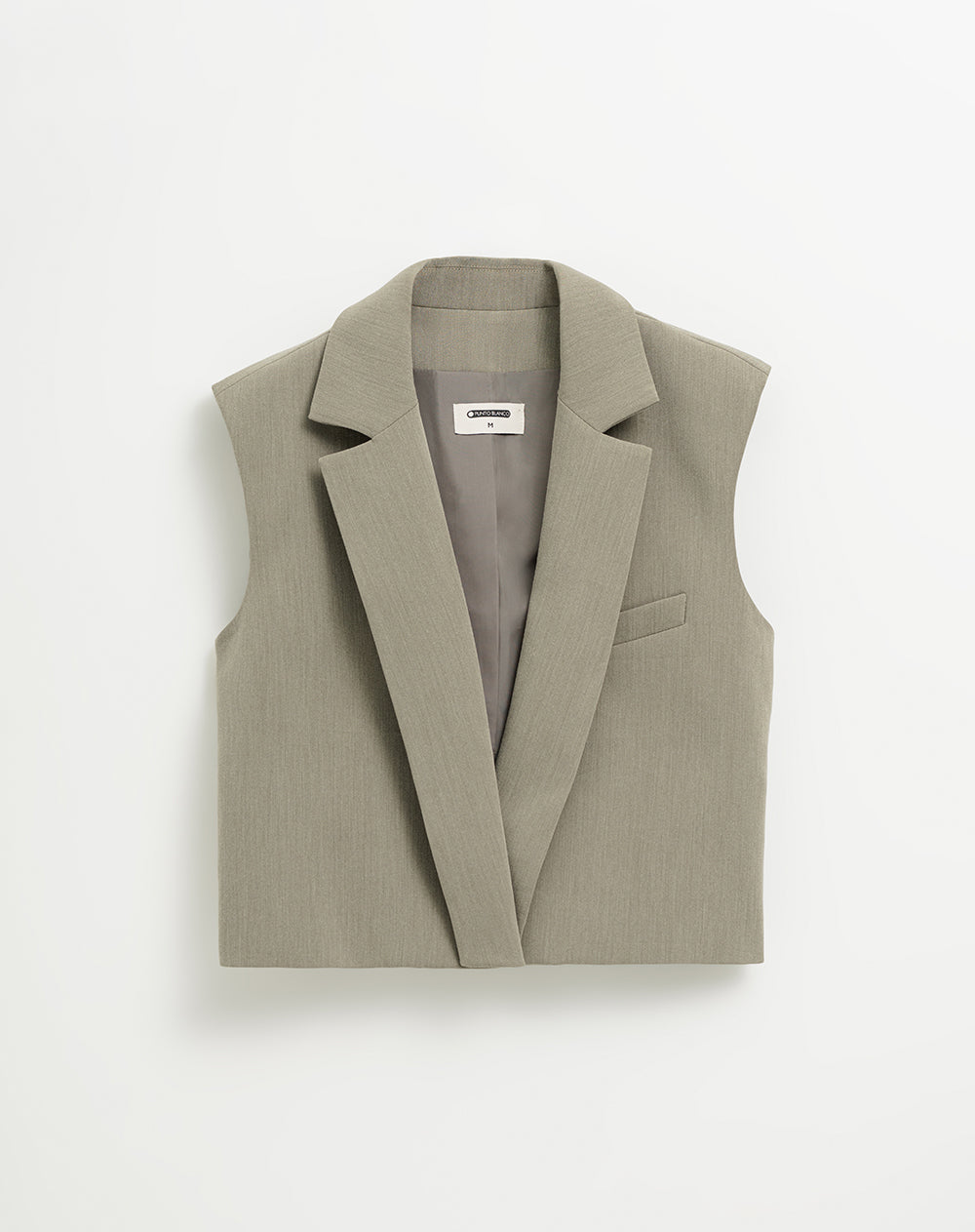 Chaleco crop regular fit sin capucha verde