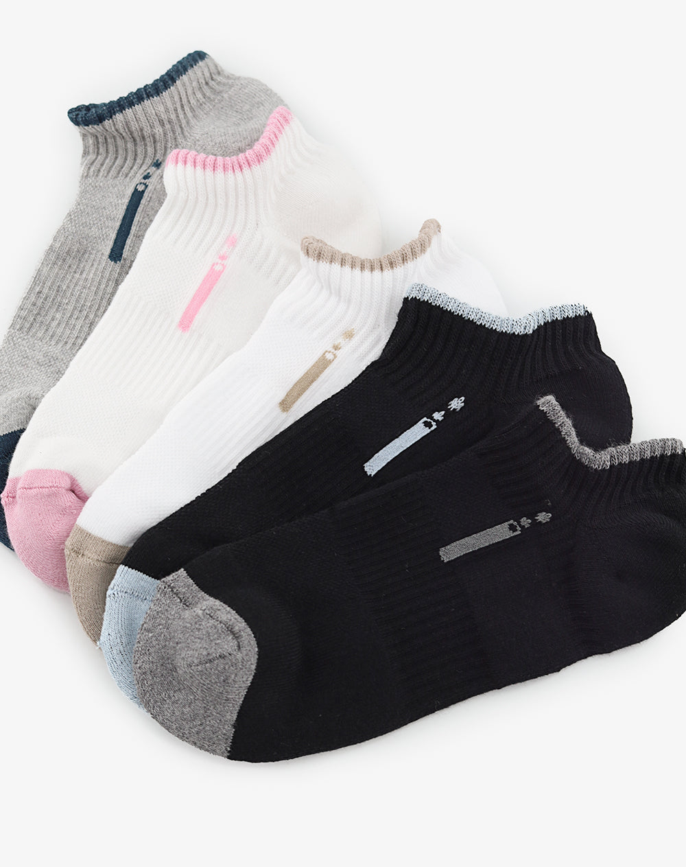 Medias deportivas mujer tobillera corta pack x5 surtido
