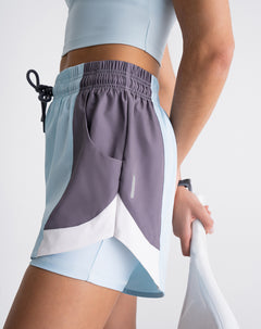 Pantaloneta deportiva ciclista interno azul mujer