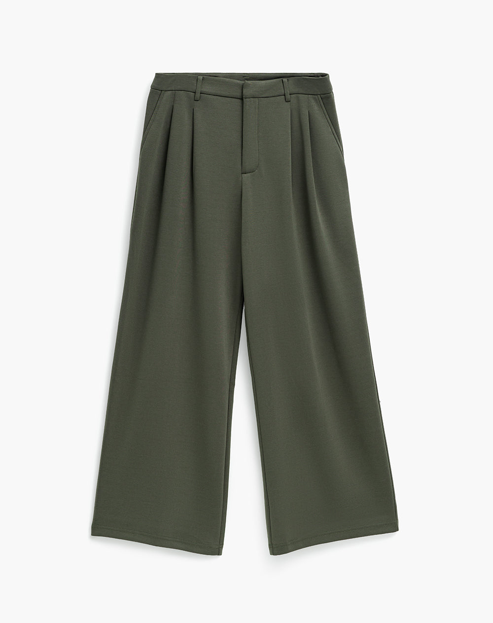 Pantalón confort tiro medio verde mujer