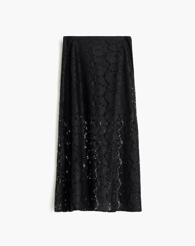 Falda larga tiro alto negra