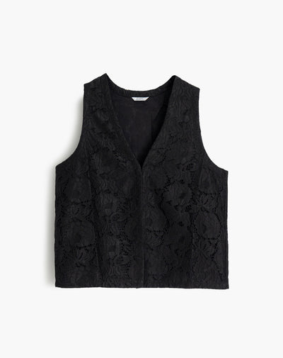 Chaleco loose fit sin capucha negro