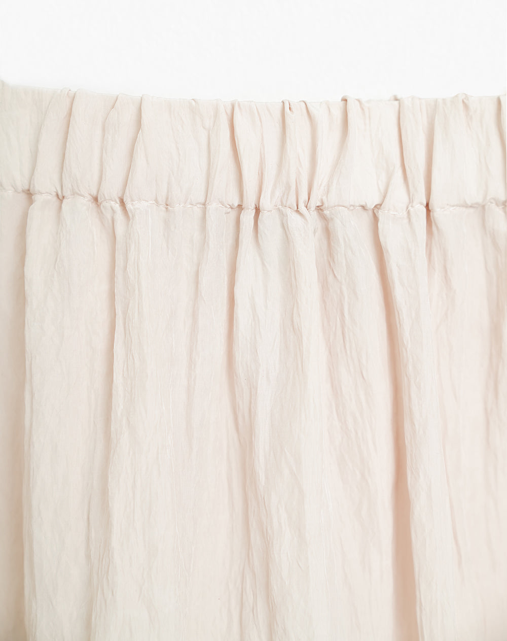 Falda maxi tiro alto efecto arrugado crema mujer