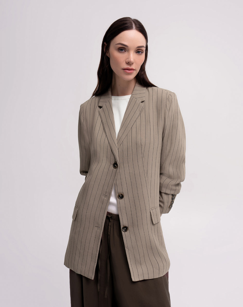 Blazer oversize rayas mujer