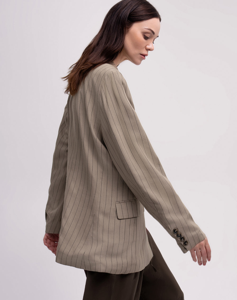 Blazer oversize rayas mujer