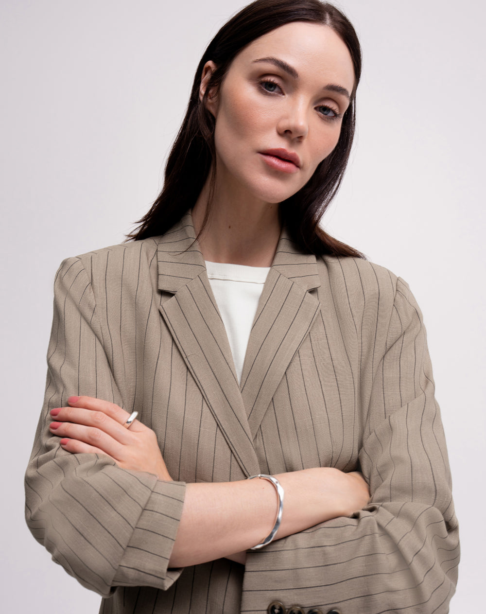 Blazer oversize rayas mujer
