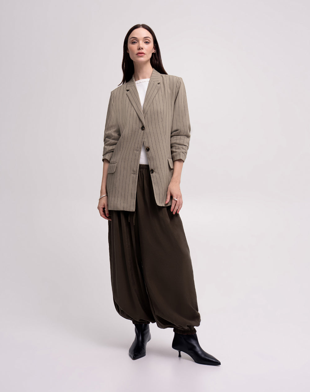 Blazer oversize rayas mujer