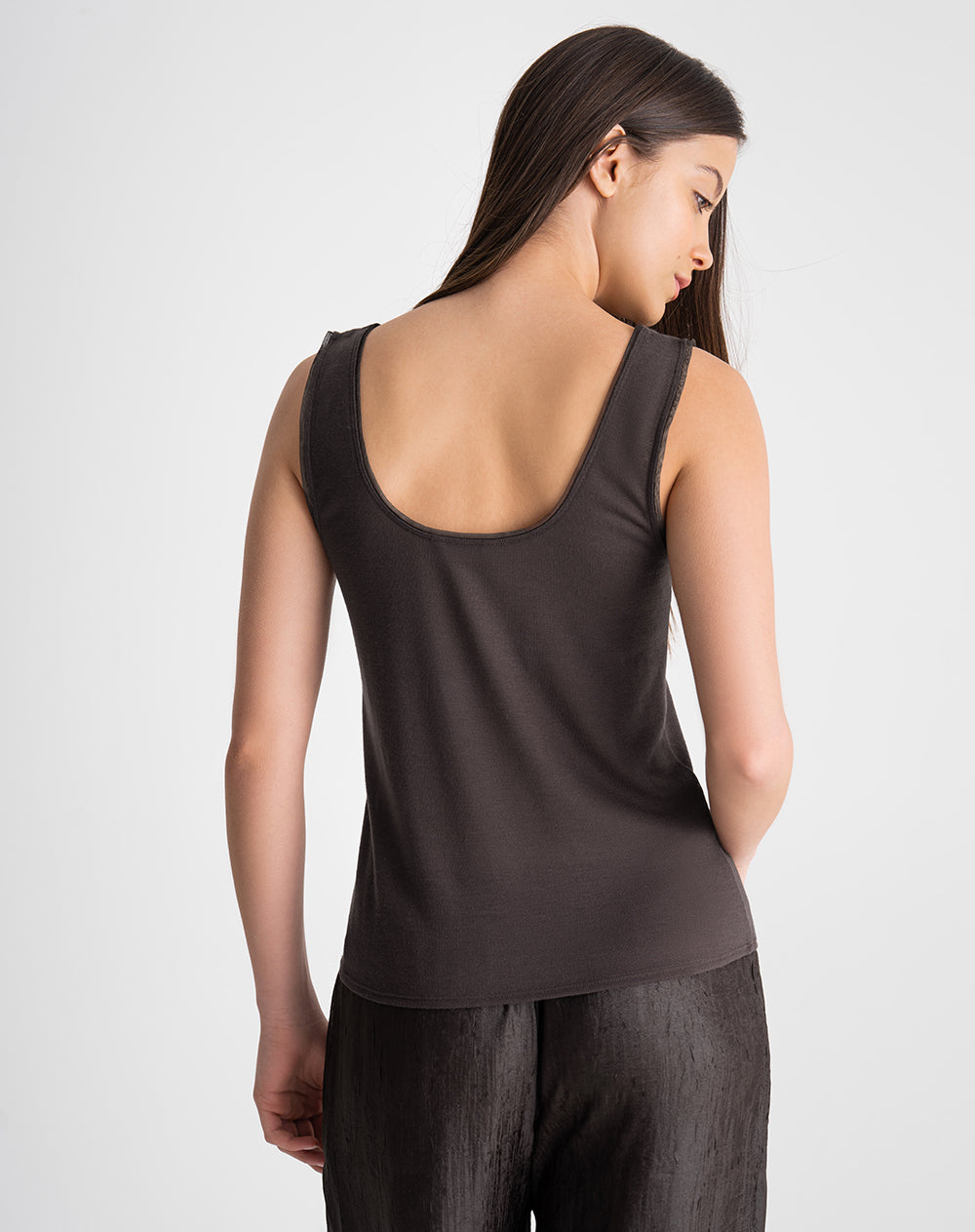 Blusa tejido de punto café mujer