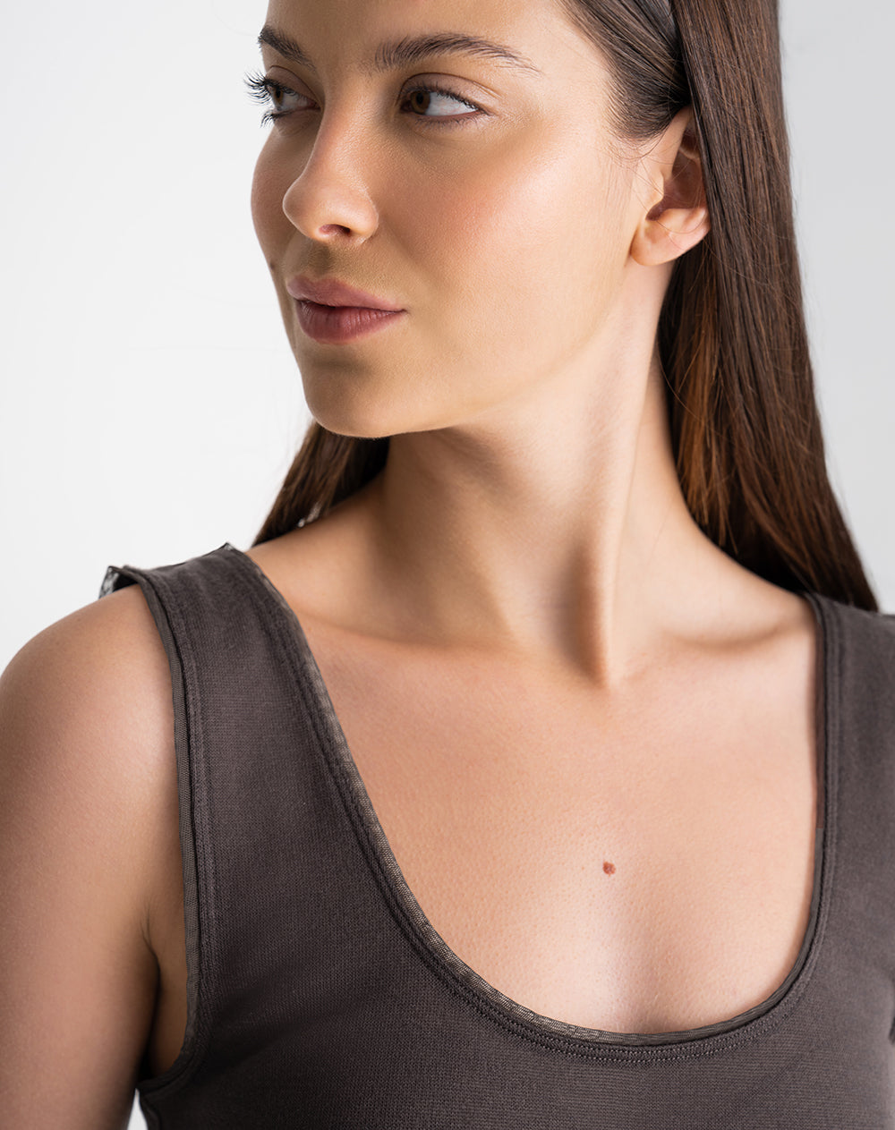 Blusa tejido de punto café mujer