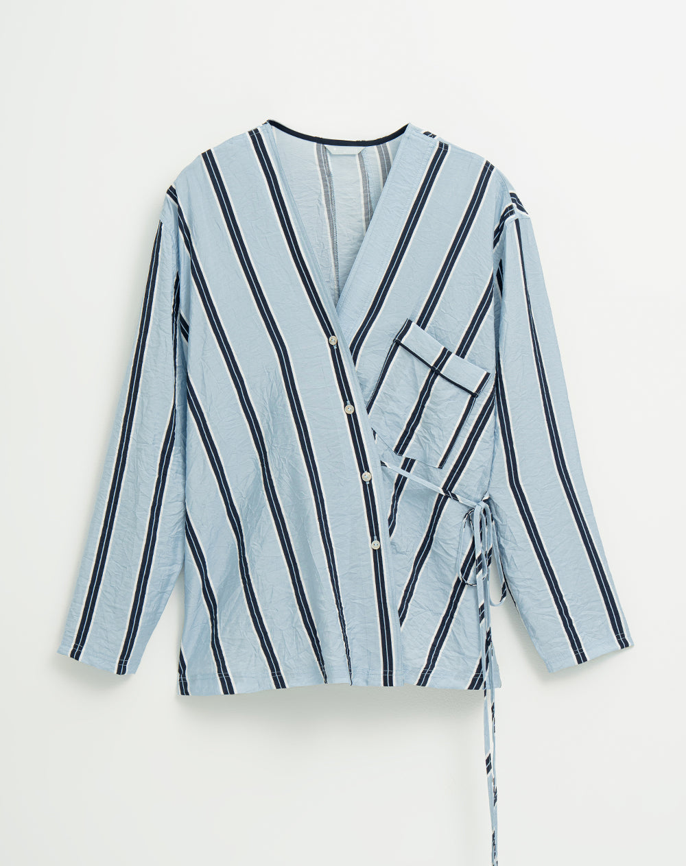 Camisa de pijama mujer azul rayas