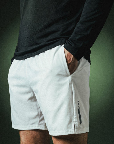 Pantaloneta deportiva malla interna blanca hombre