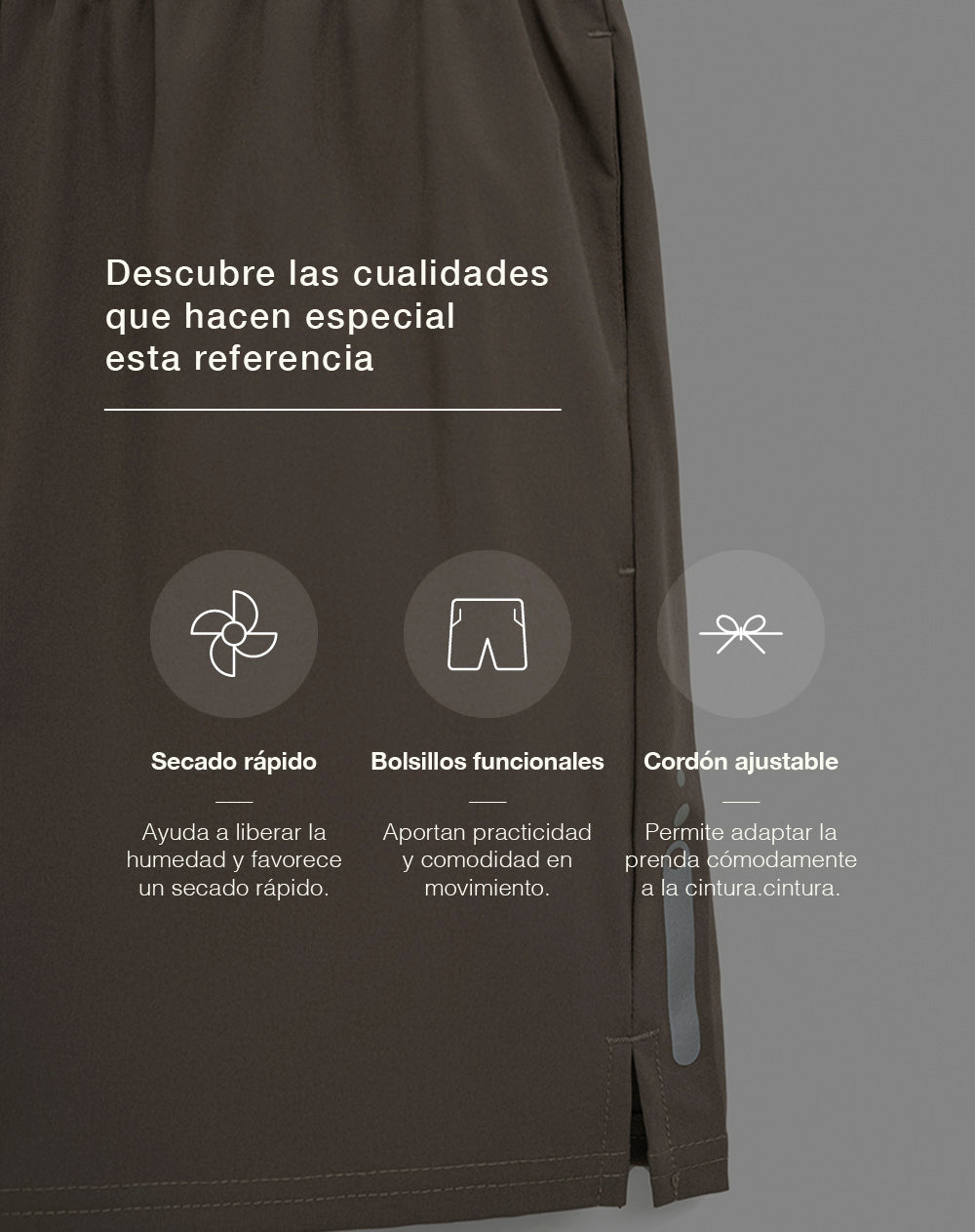 Pantaloneta deportiva malla interna café hombre