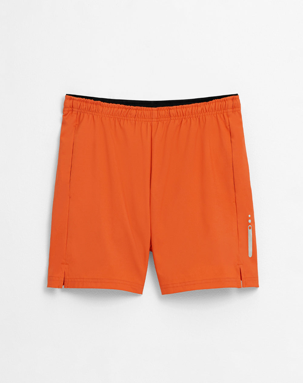 Pantaloneta deportiva malla interna naranja hombre
