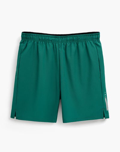 Pantaloneta deportiva malla interna verde hombre