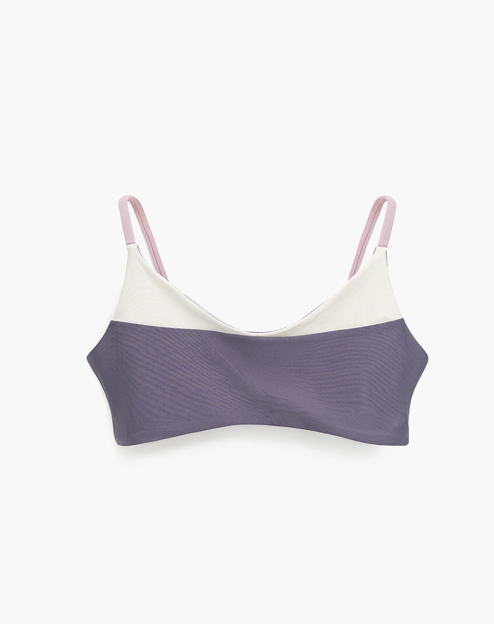 Top en tiras delgadas soporte bajo morado bloques