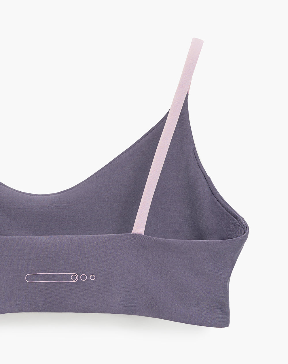 Top en tiras delgadas soporte bajo morado bloques