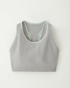 Top deportivo soporte alto seamless antibacterial gris