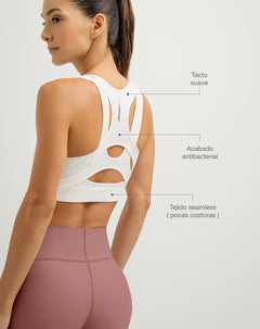 Top deportivo soporte alto seamless habano