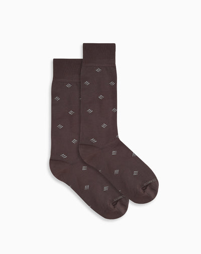 Medias hombre largas formal café figuras