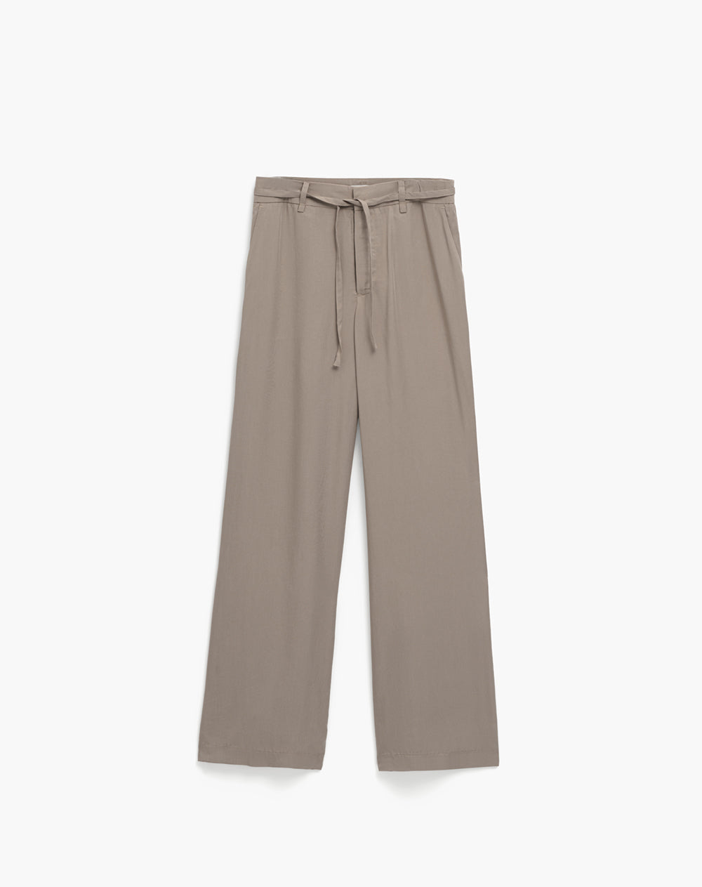 Pantalón straight fit tiro alto cafe