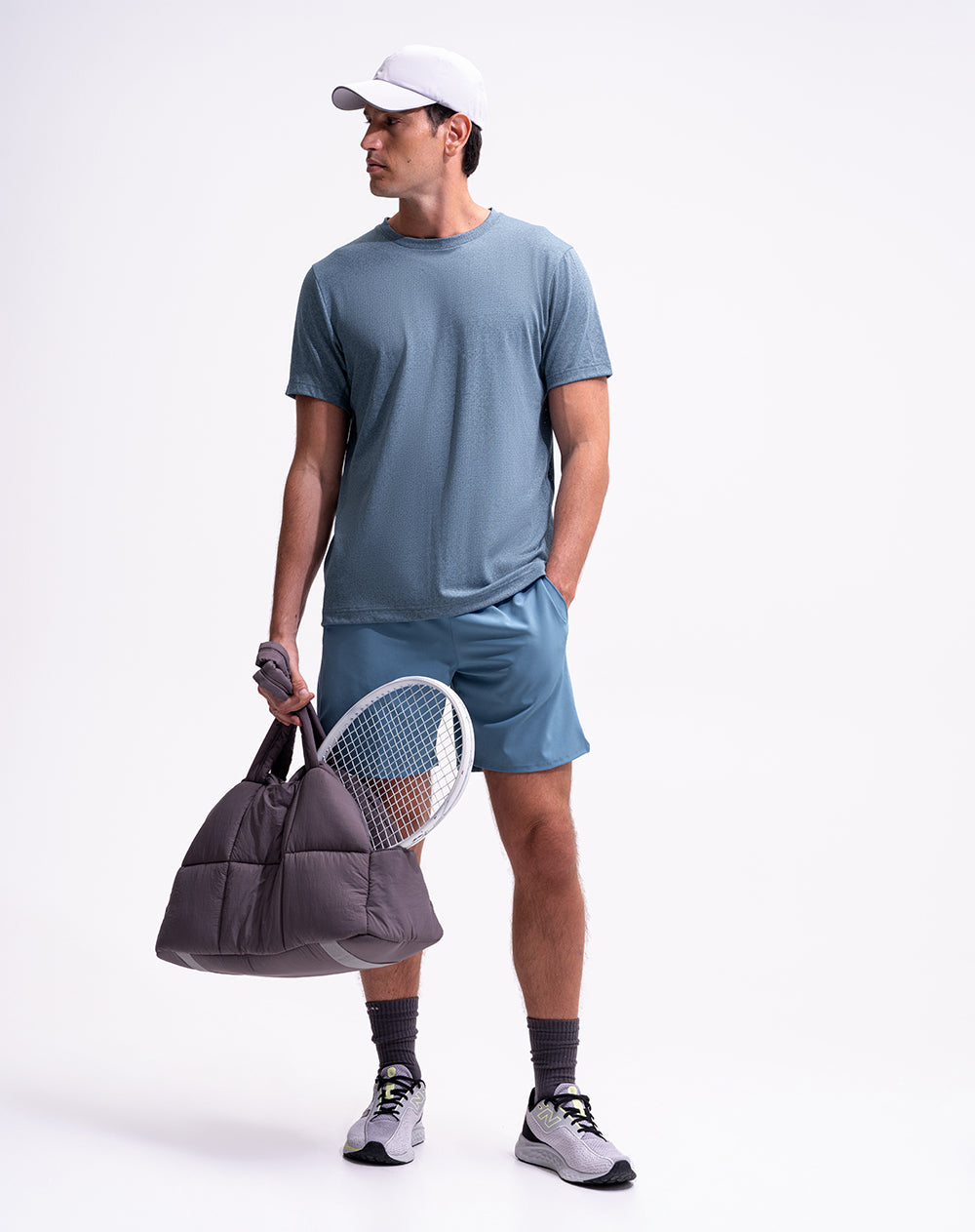 Camiseta deportiva control humedad azul hombre