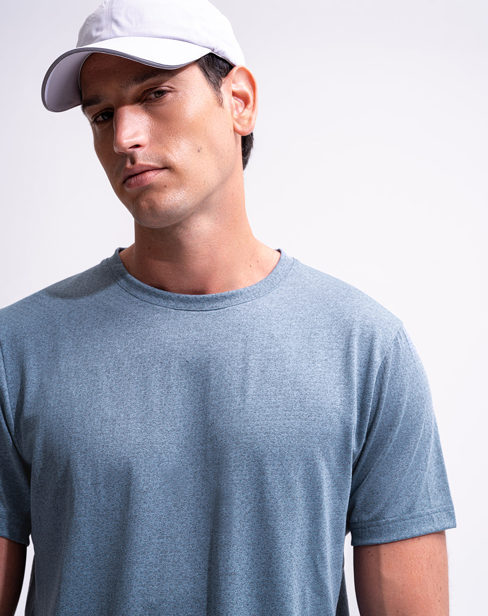 Camiseta deportiva control humedad azul hombre