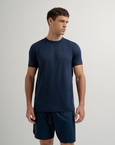 Camiseta deportiva  hombre control humedad azul