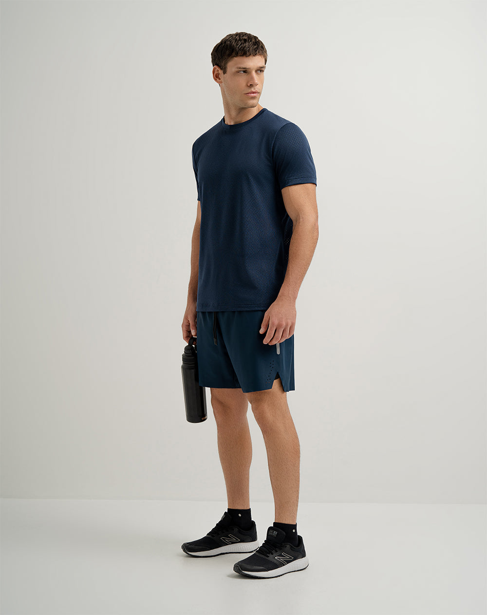 Camiseta deportiva hombre control humedad azul