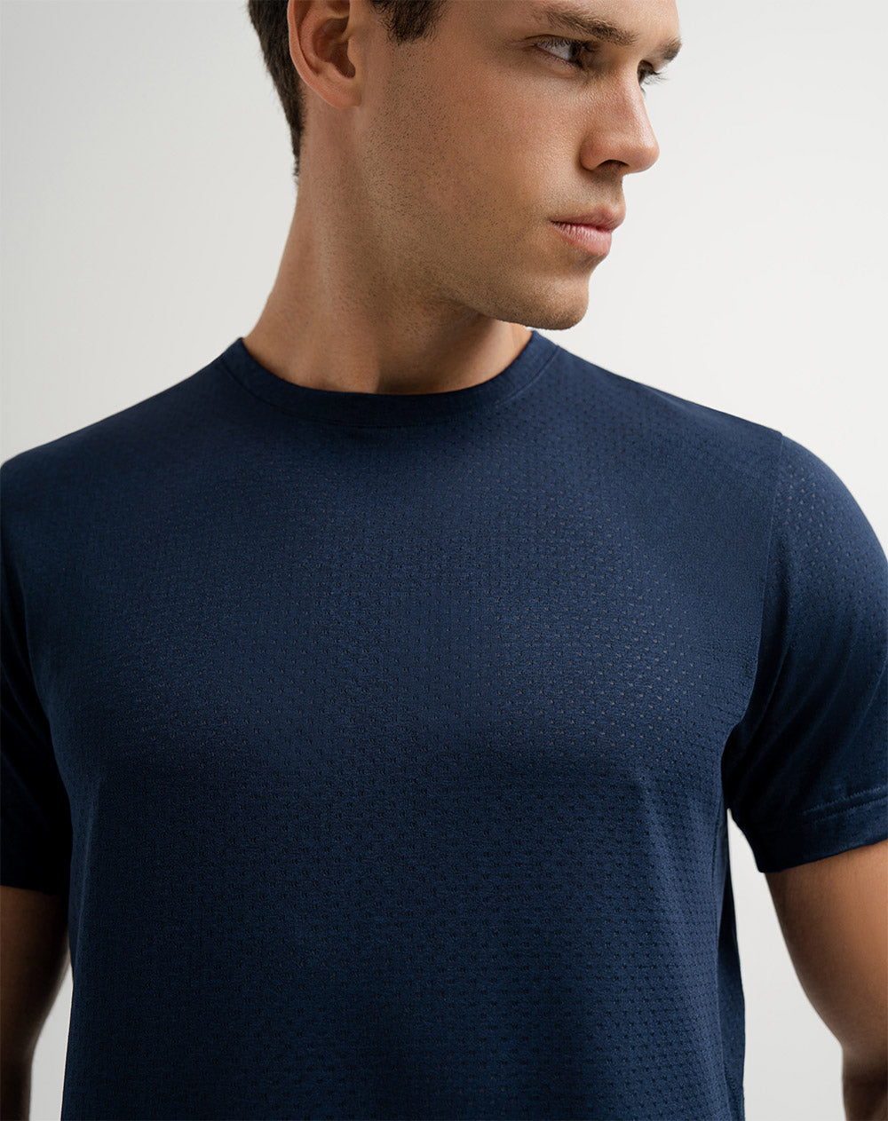 Camiseta deportiva hombre control humedad azul