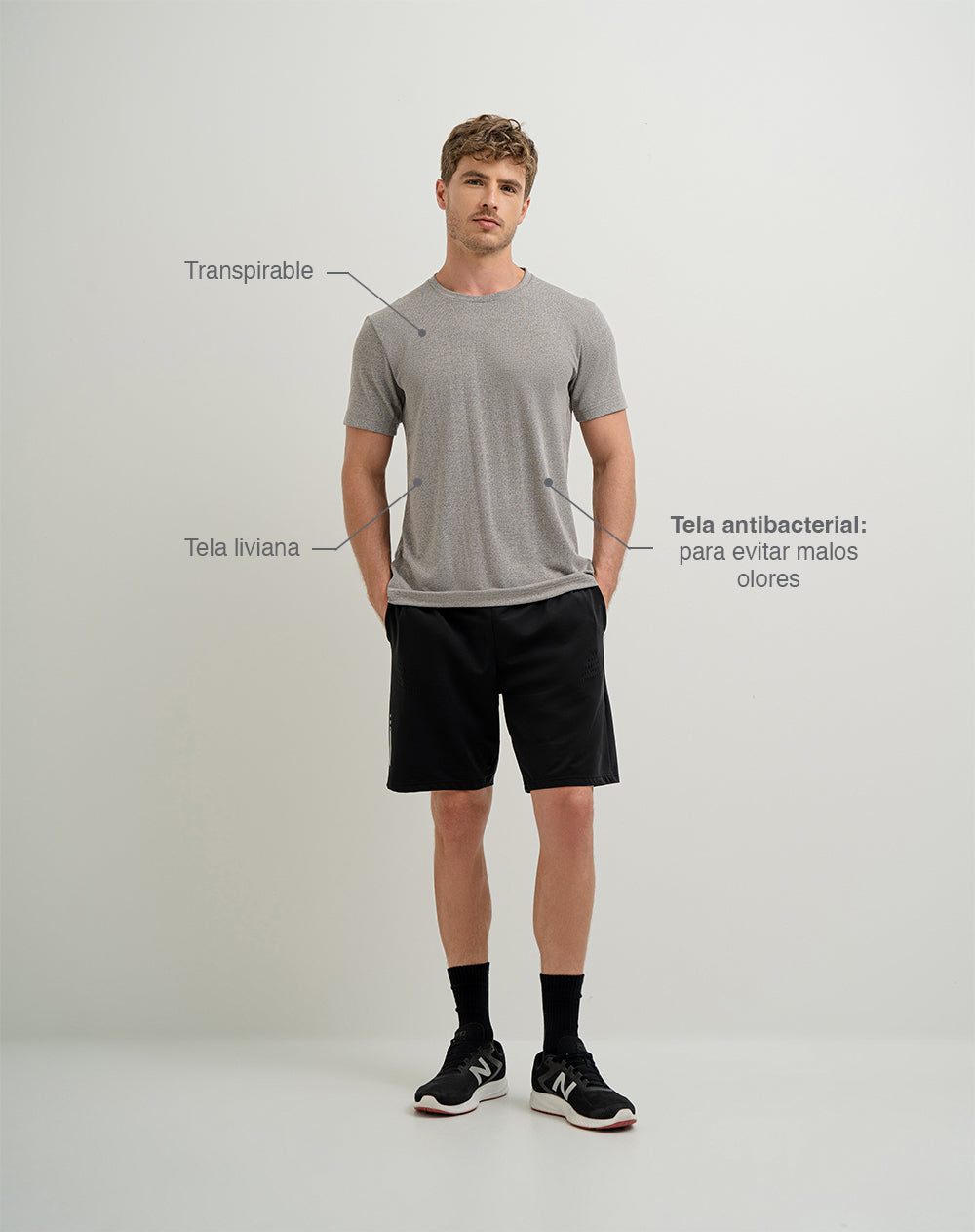 Camiseta deportiva  hombre control humedad cáfe