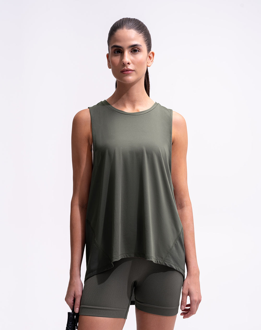 Camiseta esqueleto deportiva control humedad verde mujer