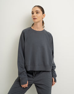 Buzo algodón sostenible gris para mujer