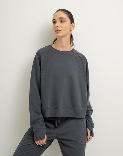 Buzo algodón sostenible gris para mujer