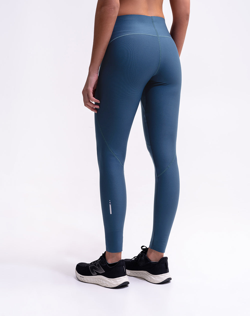 Legging deportivo tiro alto control abdomen azul mujer