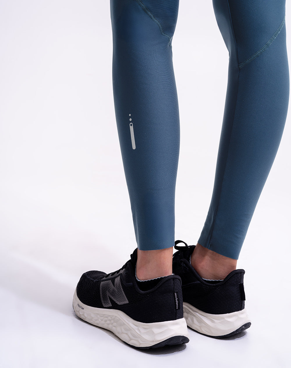 Legging deportivo tiro alto control abdomen azul mujer
