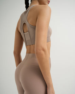 Legging deportivo control abdomen cáfe para mujer