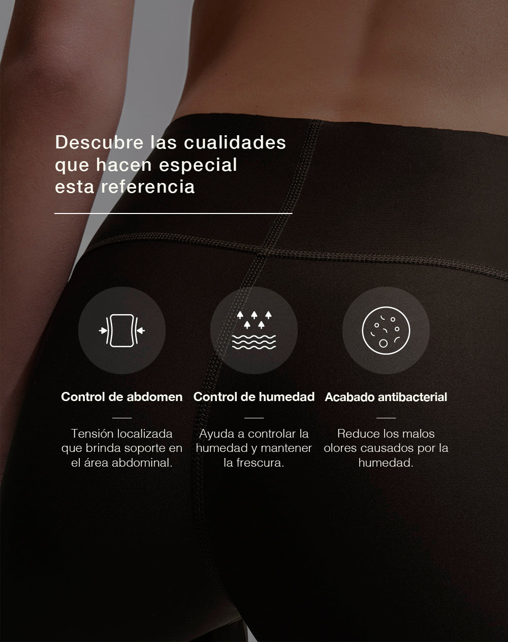 Legging deportivo control abdomen café mujer