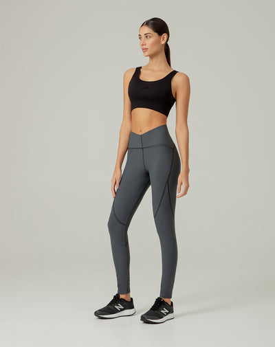 Legging deportivo control abdomen gris para mujer