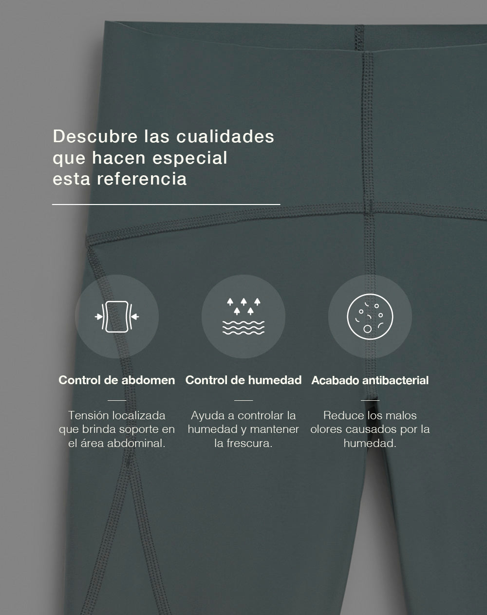 Legging deportivo tiro alto control abdomen verde mujer