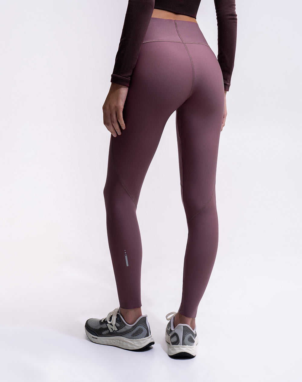 Legging deportivo control abdomen morado mujer