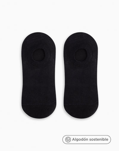 Medias para mujer tobilleras cortas en algodón pack x2unds negras