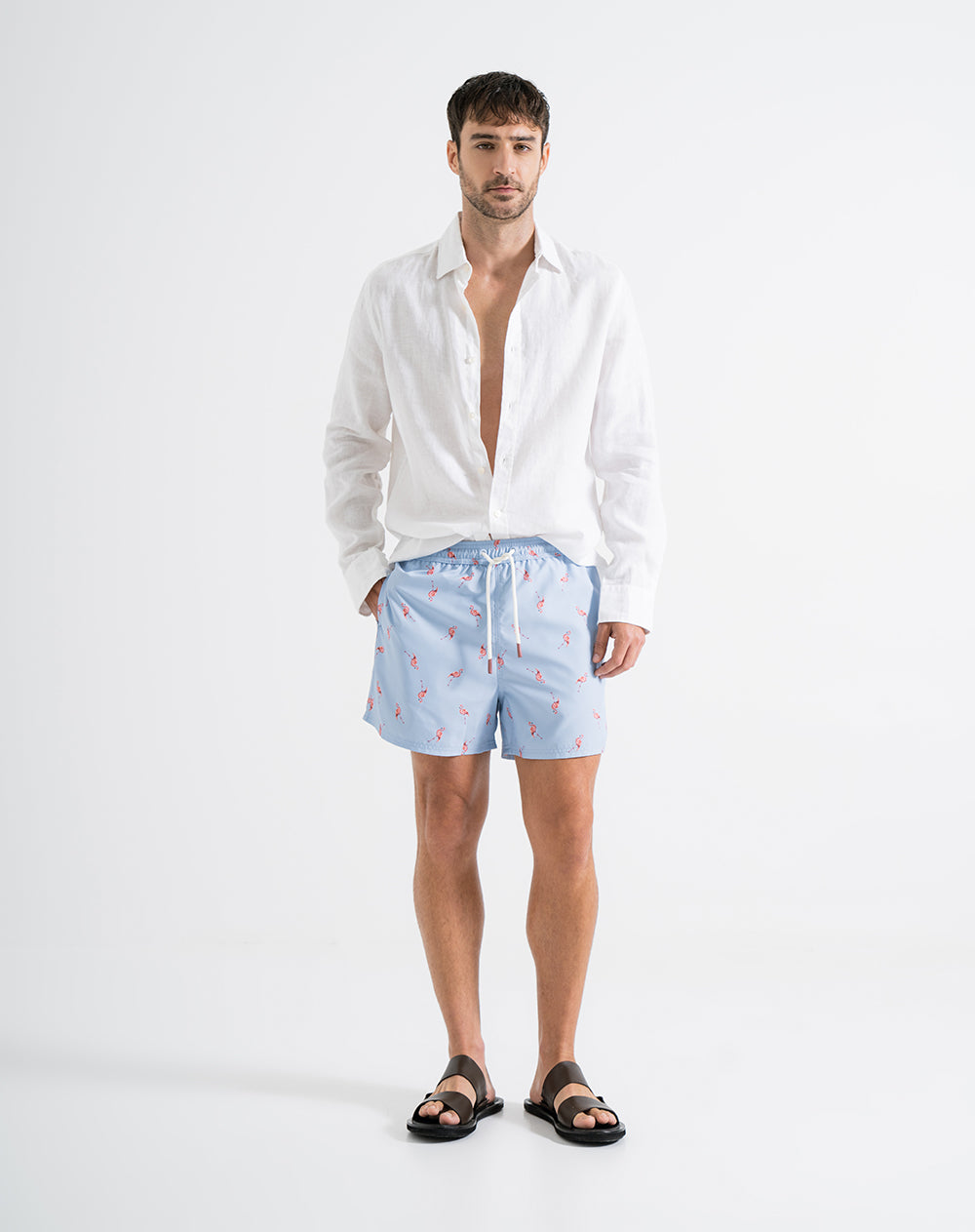 Pantaloneta azul estampado